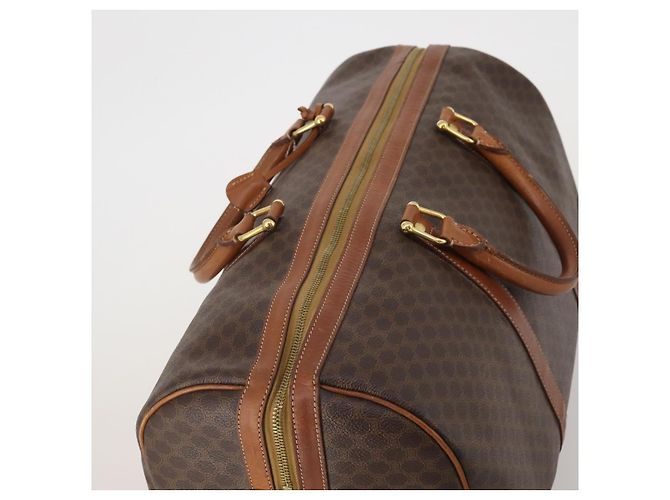 Céline Borsa Boston CELINE Macadam Canvas PVC Leather Brown Gold Auth 200952 Marrone D'oro - vista 6