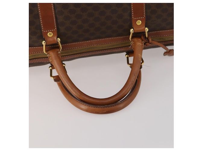 Céline Borsa Boston CELINE Macadam Canvas PVC Leather Brown Gold Auth 200952 Marrone D'oro - vista 7