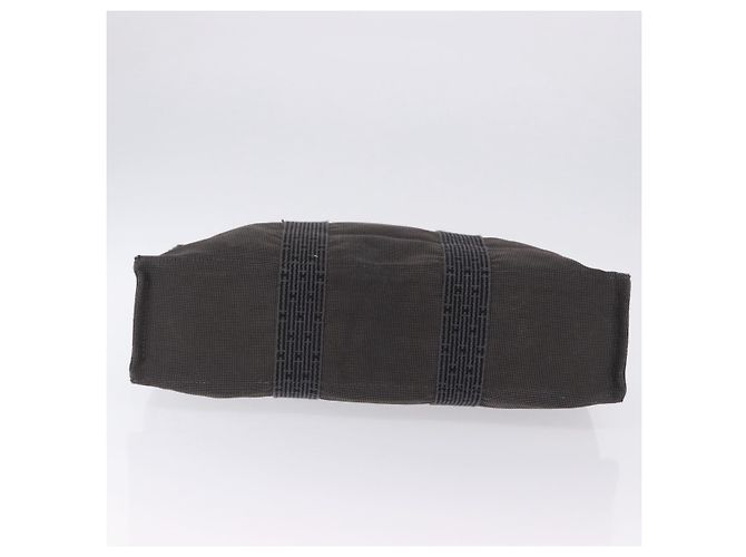 Hermès HERMES Her Line MM Handtasche Canvas Grau Silber Auth 200067 Braun - Ansicht 9