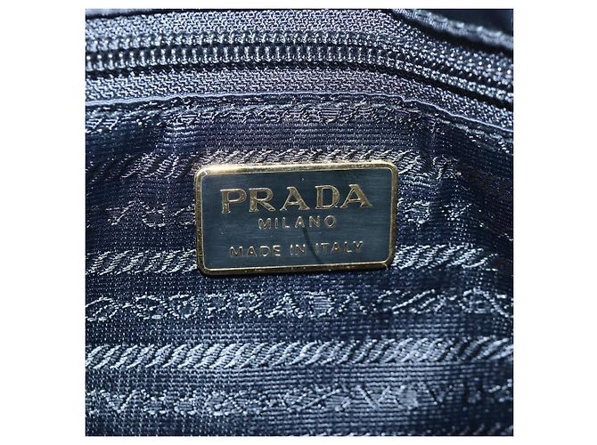 Borsa a tracolla con catena PRADA Nylon Nero Oro Auth 199857V D'oro - vista 21