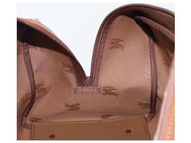 Sac Boston Burberrys Nova Check Canvas Beige Gold Auth 197879A Doré - vue 19