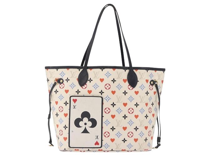LOUIS VUITTON Monogram Game On Neverfull MM Tote Bag White M57462 LV Auth 202187 Bianco Monogramma - Ansicht 13