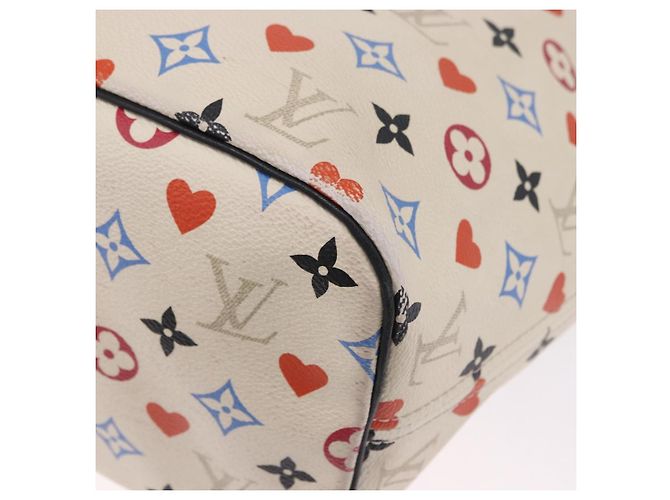 LOUIS VUITTON Monogram Game On Neverfull MM Tote Bag White M57462 LV Auth 202187 Bianco Monogramma - Ansicht 15