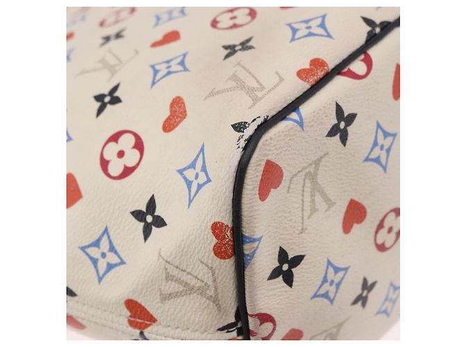 LOUIS VUITTON Monogram Game On Neverfull MM Tote Bag White M57462 LV Auth 202187 Bianco Monogramma - Ansicht 16