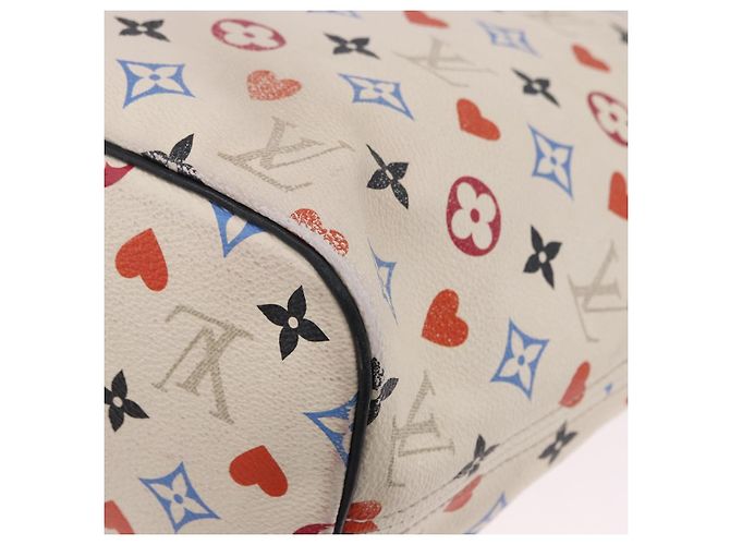 LOUIS VUITTON Monogram Game On Neverfull MM Tote Bag White M57462 LV Auth 202187 Bianco Monogramma - Ansicht 17