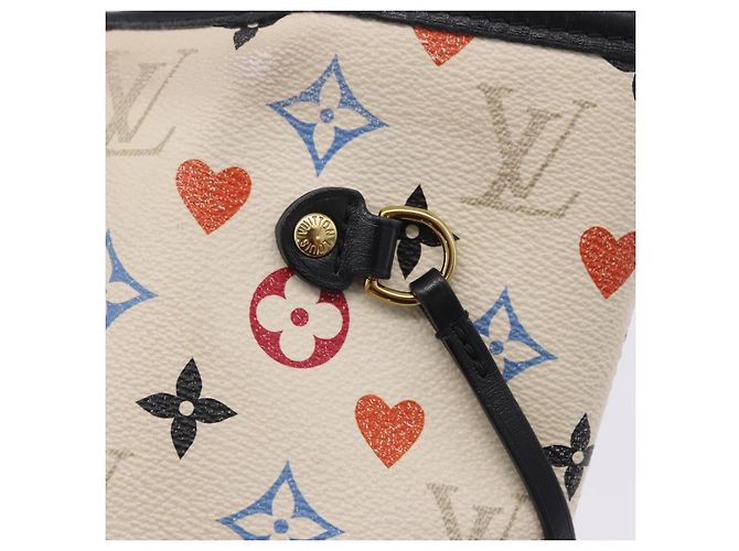 LOUIS VUITTON Monogram Game On Neverfull MM Tote Bag White M57462 LV Auth 202187 Bianco Monogramma - Ansicht 18