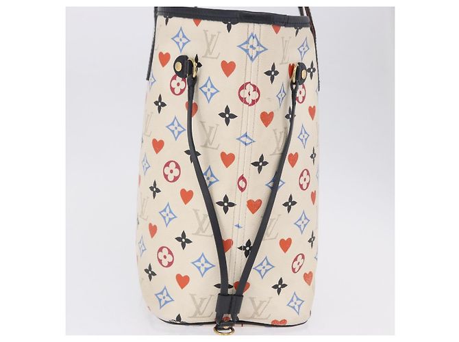 LOUIS VUITTON Monogram Game On Neverfull MM Tote Bag White M57462 LV Auth 202187 Bianco Monogramma - Ansicht 4