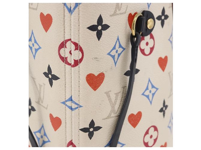 LOUIS VUITTON Monogram Game On Neverfull MM Tote Bag White M57462 LV Auth 202187 Bianco Monogramma - Ansicht 5
