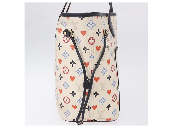 LOUIS VUITTON Monogram Game On Neverfull MM Tote Bag White M57462 LV Auth 202187 Bianco Monogramma - Ansicht 6