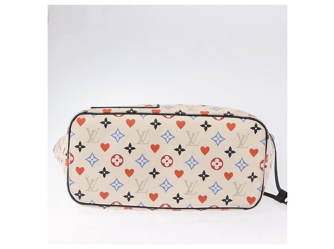 LOUIS VUITTON Monogram Game On Neverfull MM Tote Bag White M57462 LV Auth 202187 Bianco Monogramma - Ansicht 7