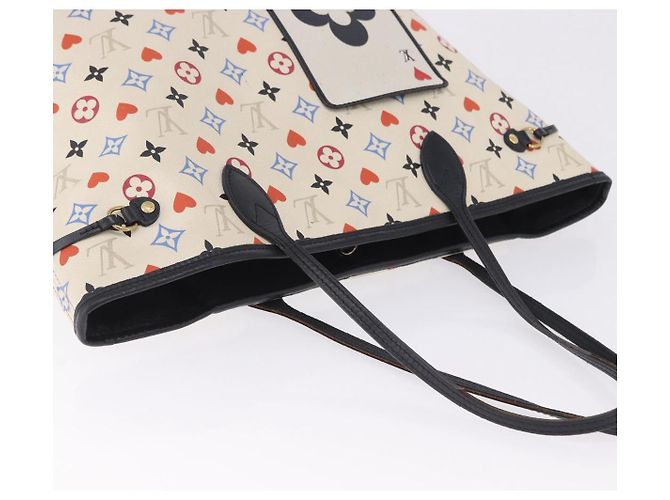 LOUIS VUITTON Monogram Game On Neverfull MM Tote Bag White M57462 LV Auth 202187 Bianco Monogramma - Ansicht 8