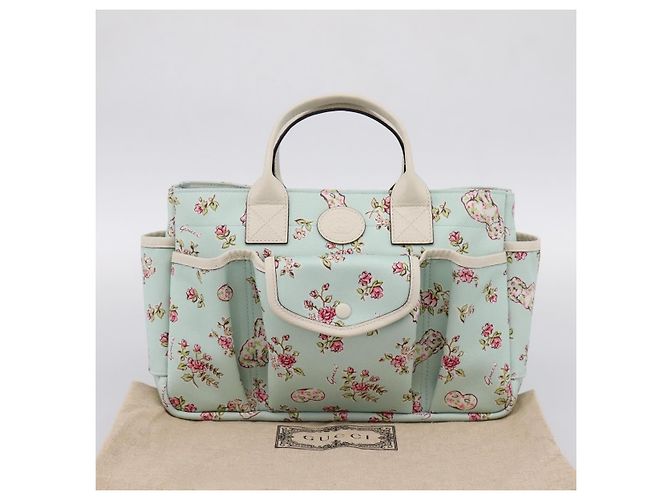 Borsa a Mano GUCCI Canvas Azzurro 628159 Auth ka6023V Blu chiaro - vista 12