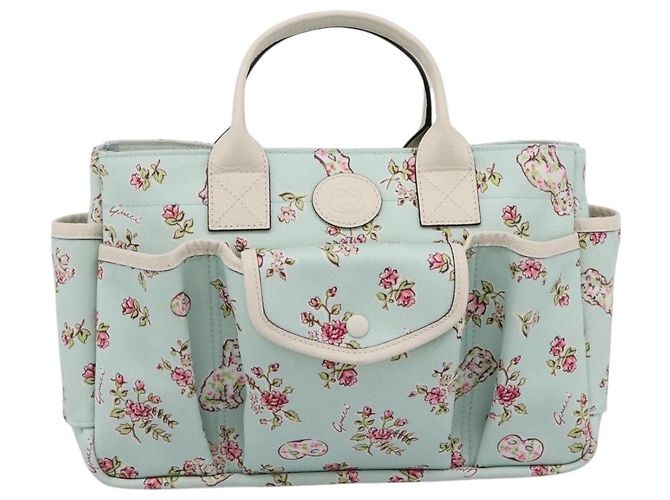 Borsa a Mano GUCCI Canvas Azzurro 628159 Auth ka6023V Blu chiaro - vista 13