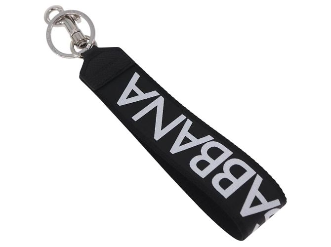 Dolce & Gabbana DOLCE&GABBANA Key Holder Strap Polyester Black Silver Auth BA15457A Silvery - view 3