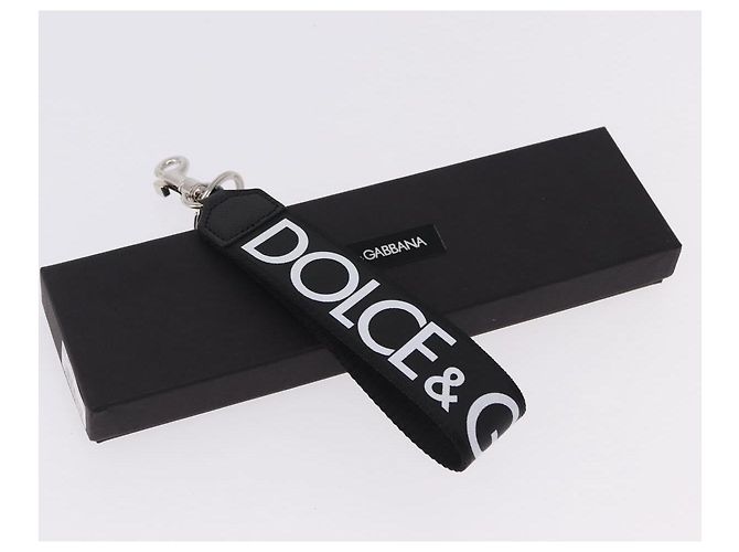 Dolce & Gabbana DOLCE&GABBANA Key Holder Strap Polyester Black Silver Auth BA15457A Silvery - view 9