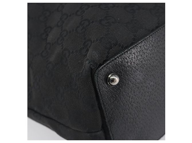 Borsa Tote GUCCI GG Canvas Nero Argento 120836 Auth hk4062 - vista 14