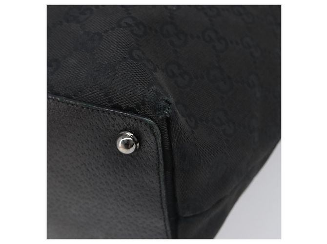 Borsa Tote GUCCI GG Canvas Nero Argento 120836 Auth hk4062 - vista 15