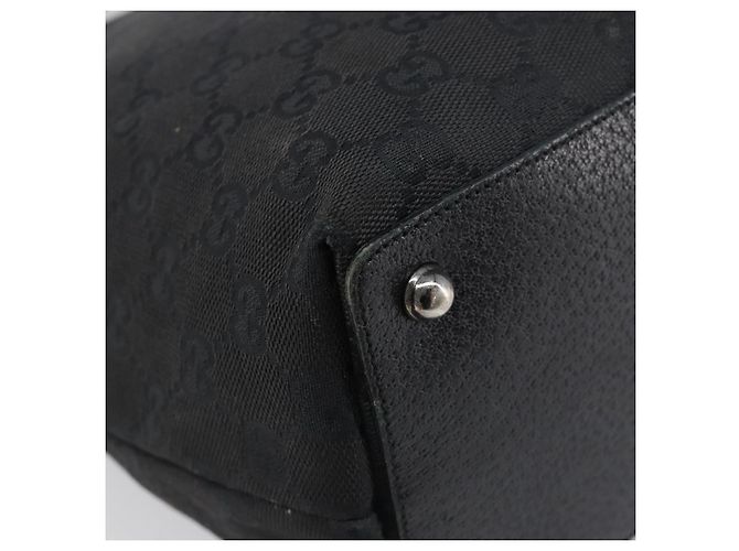Borsa Tote GUCCI GG Canvas Nero Argento 120836 Auth hk4062 - vista 16
