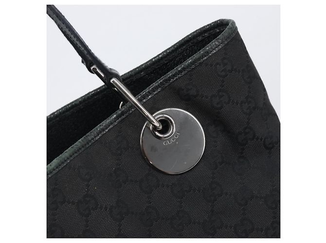 Borsa Tote GUCCI GG Canvas Nero Argento 120836 Auth hk4062 - vista 17