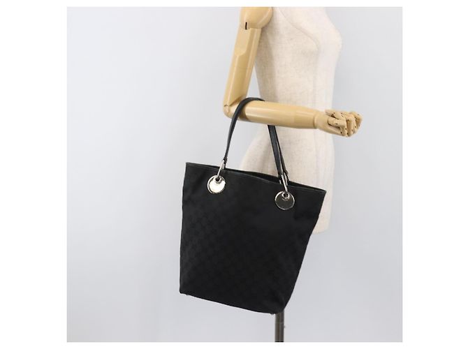 Borsa Tote GUCCI GG Canvas Nero Argento 120836 Auth hk4062 - vista 22