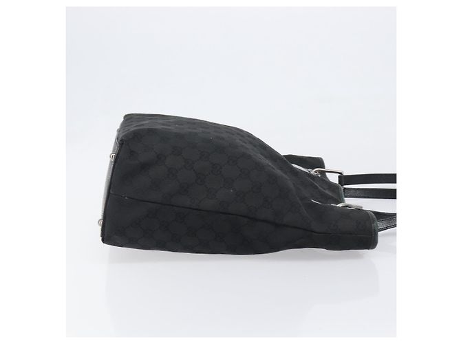 Borsa Tote GUCCI GG Canvas Nero Argento 120836 Auth hk4062 - vista 3