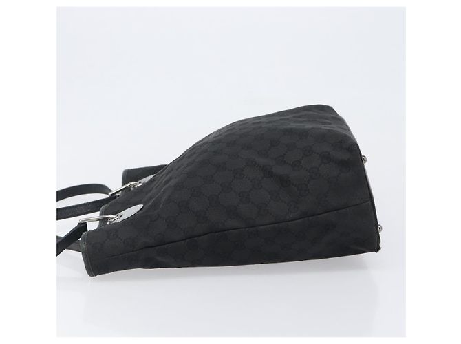 Borsa Tote GUCCI GG Canvas Nero Argento 120836 Auth hk4062 - vista 4