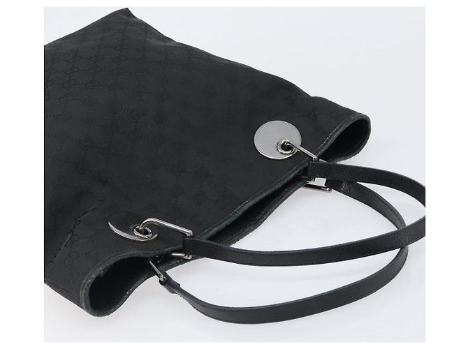 Borsa Tote GUCCI GG Canvas Nero Argento 120836 Auth hk4062 - vista 6