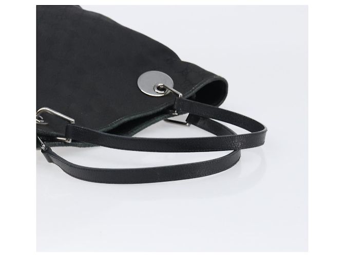 Borsa Tote GUCCI GG Canvas Nero Argento 120836 Auth hk4062 - vista 7