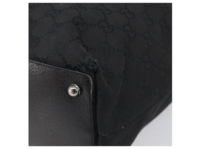 Borsa Tote GUCCI GG Canvas Nero Argento 120836 Auth hk4062 - vista 9