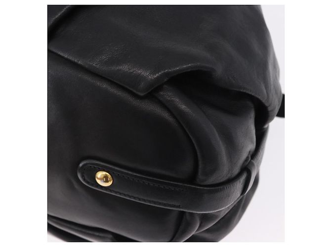 Borsa a tracolla PRADA in pelle nera e oro Auth am12560V Nero D'oro - vista 16