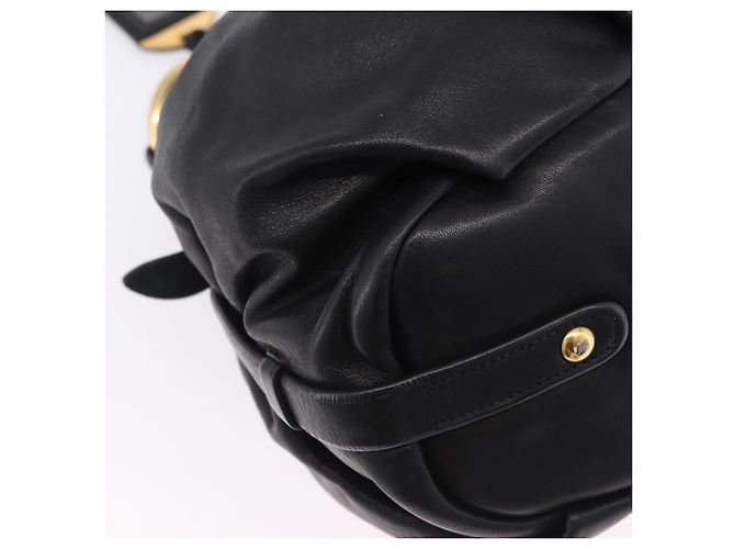 Borsa a tracolla PRADA in pelle nera e oro Auth am12560V Nero D'oro - vista 17