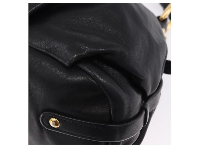 Borsa a tracolla PRADA in pelle nera e oro Auth am12560V Nero D'oro - vista 18