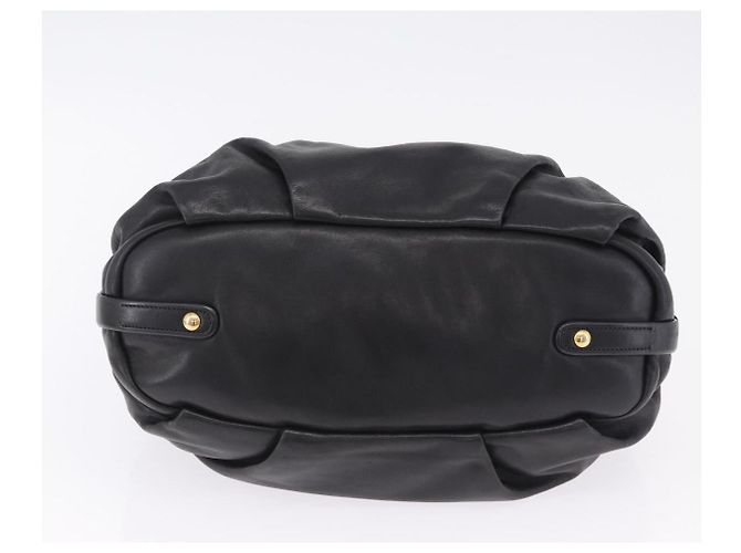 Borsa a tracolla PRADA in pelle nera e oro Auth am12560V Nero D'oro - vista 5