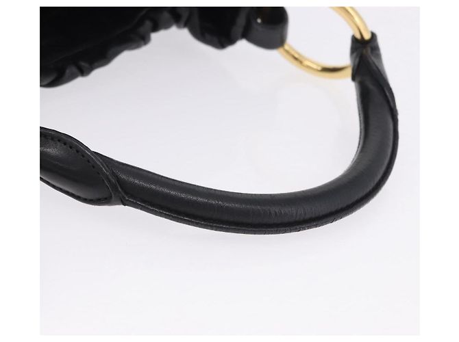 Borsa a tracolla PRADA in pelle nera e oro Auth am12560V Nero D'oro - vista 7