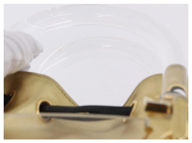 Borsa Salvatore Ferragamo Gancini in plastica trasparente e oro Auth 200065V D'oro - vista 14