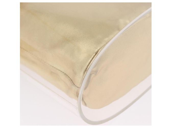 Borsa Salvatore Ferragamo Gancini in plastica trasparente e oro Auth 200065V D'oro - vista 17