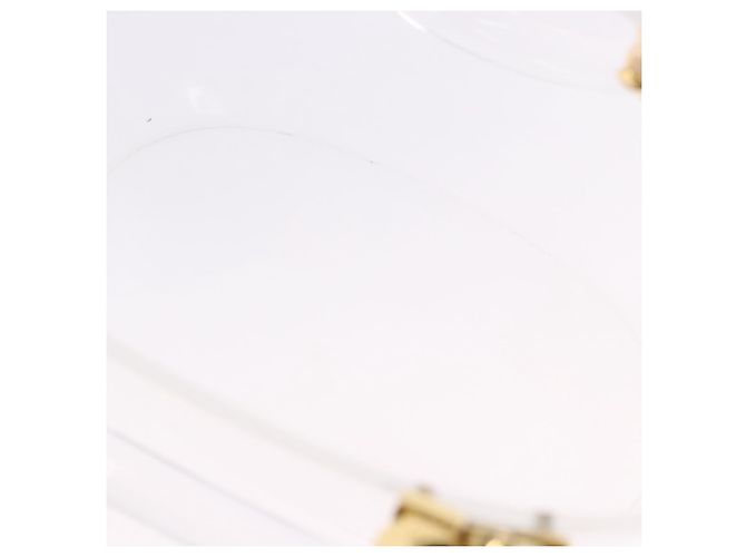Borsa Salvatore Ferragamo Gancini in plastica trasparente e oro Auth 200065V D'oro - vista 22