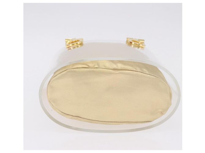 Borsa Salvatore Ferragamo Gancini in plastica trasparente e oro Auth 200065V D'oro - vista 5