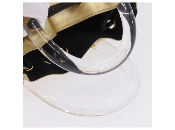 Borsa Salvatore Ferragamo Gancini in plastica trasparente e oro Auth 200065V D'oro - vista 7