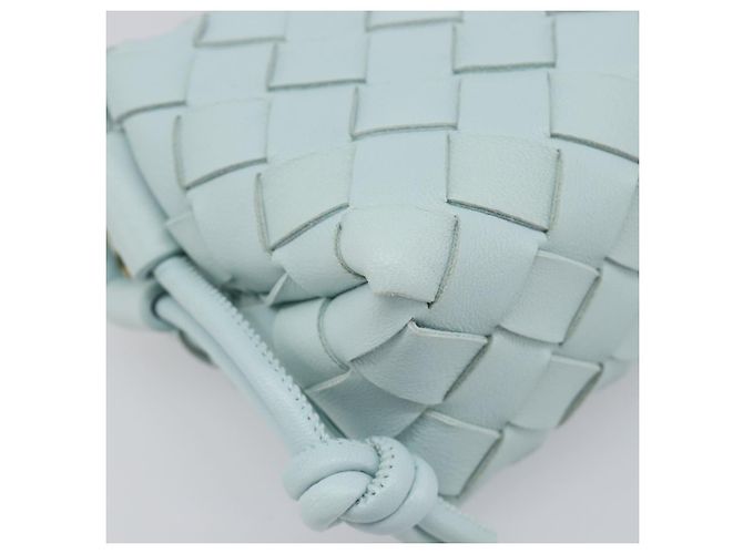 Borsa Camera BOTTEGA VENETA INTRECCIATO Candy Loop in pelle blu Auth BA15327V Blu chiaro - vista 14