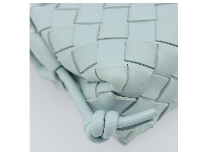 Borsa Camera BOTTEGA VENETA INTRECCIATO Candy Loop in pelle blu Auth BA15327V Blu chiaro - vista 16