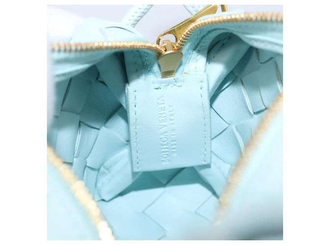Borsa Camera BOTTEGA VENETA INTRECCIATO Candy Loop in pelle blu Auth BA15327V Blu chiaro - vista 19