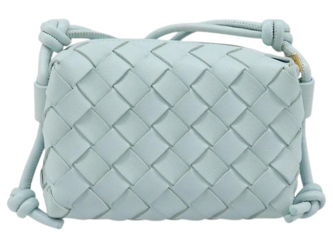 Borsa Camera BOTTEGA VENETA INTRECCIATO Candy Loop in pelle blu Auth BA15327V Blu chiaro - vista 2