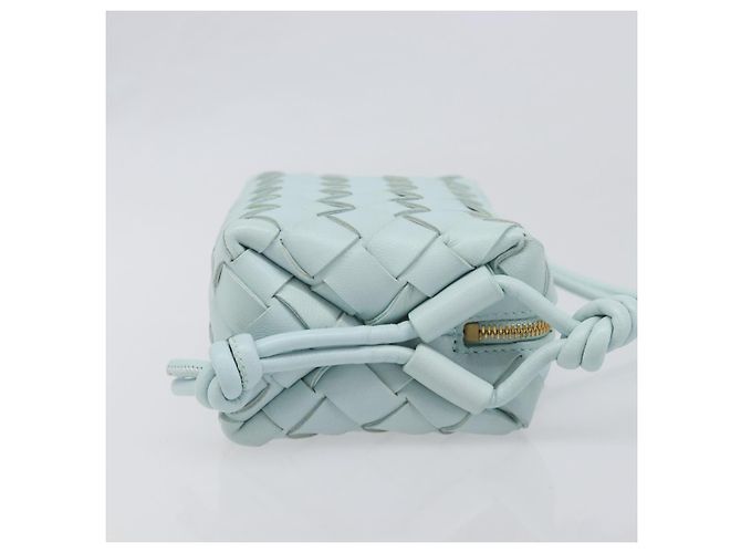 Borsa Camera BOTTEGA VENETA INTRECCIATO Candy Loop in pelle blu Auth BA15327V Blu chiaro - vista 3