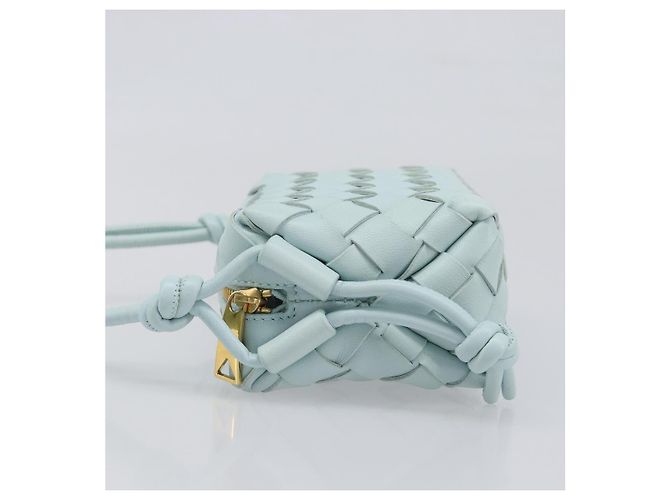 Borsa Camera BOTTEGA VENETA INTRECCIATO Candy Loop in pelle blu Auth BA15327V Blu chiaro - vista 4