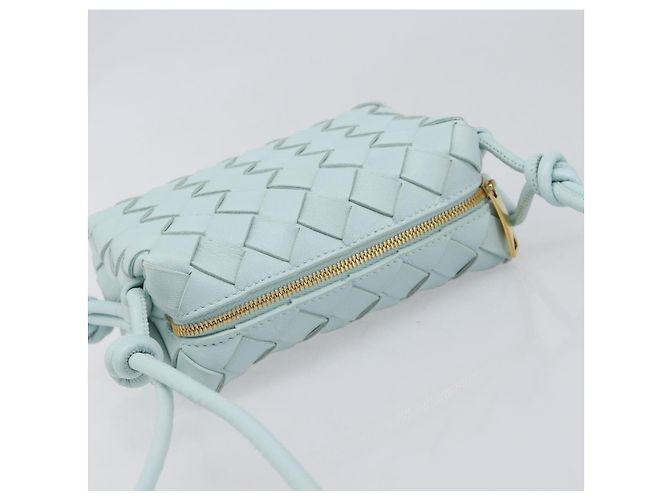Borsa Camera BOTTEGA VENETA INTRECCIATO Candy Loop in pelle blu Auth BA15327V Blu chiaro - vista 6