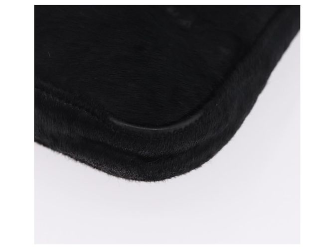 Bolso de mano FENDI Mamma Baguette en cuero Harako Negro Plata Auth yk20770A - vista 18