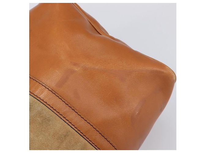 Borsa Boston Christian Dior in pelle scamosciata marrone oro Auth 198280 D'oro - vista 14