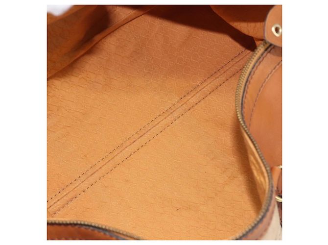 Borsa Boston Christian Dior in pelle scamosciata marrone oro Auth 198280 D'oro - vista 17