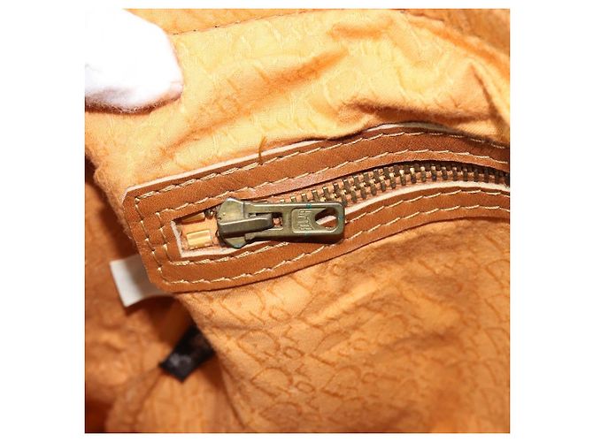 Borsa Boston Christian Dior in pelle scamosciata marrone oro Auth 198280 D'oro - vista 20